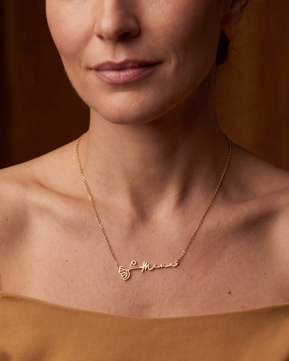 Collier Neura (Prénom & Fleur de naissance)